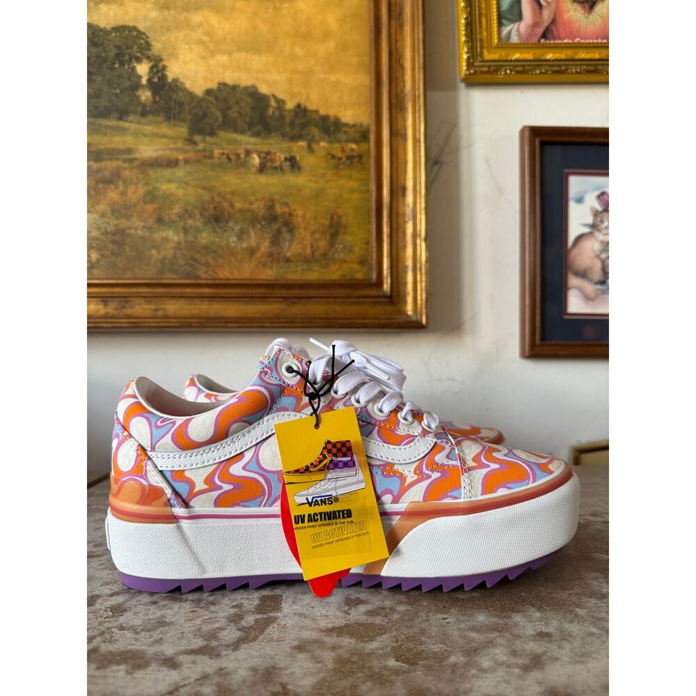 NWT Vans Old Skool Stacked UV Ink Peach Mens 8 Womens 9.5 w box - Picture 6 of 9